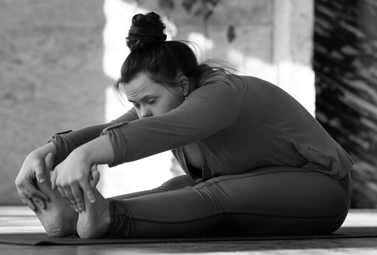 NDIS participant doing yoga